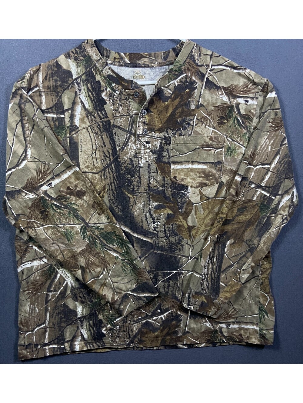RedHead Realtree Camo Henley LS Shirt XL Hunting Fishing Outdoors Woodland Hunt